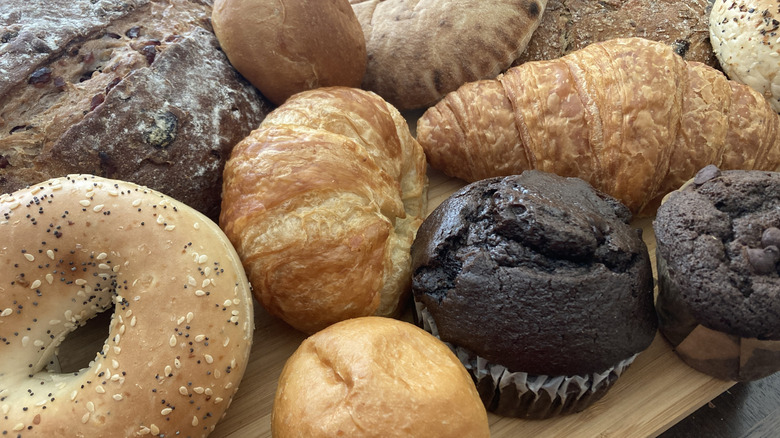 close-up of warehouse baked goods