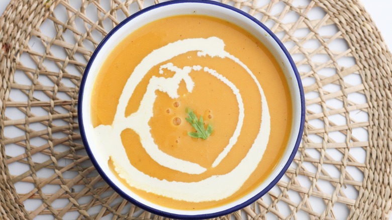 savory butternut squash soup in a bowl