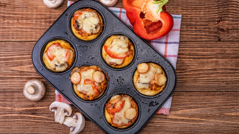 tray of pizza cupcakes