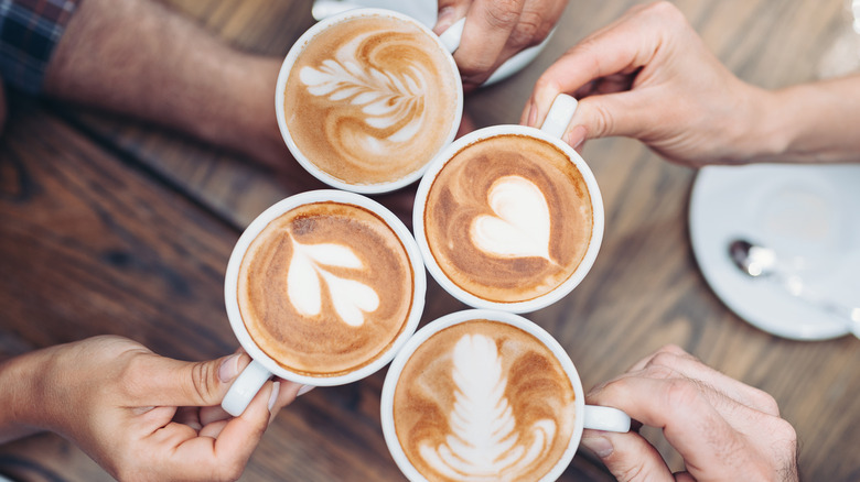 Coffee cup latte art 
