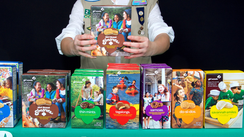 Girl Scout Cookie Table with varieties