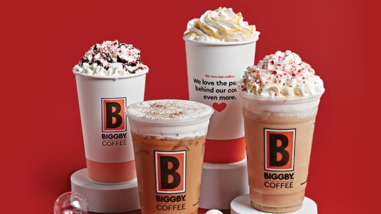 Biggby Coffee drink assortment 