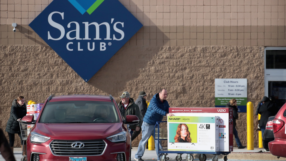 Sam's Club shoppers huge televisions