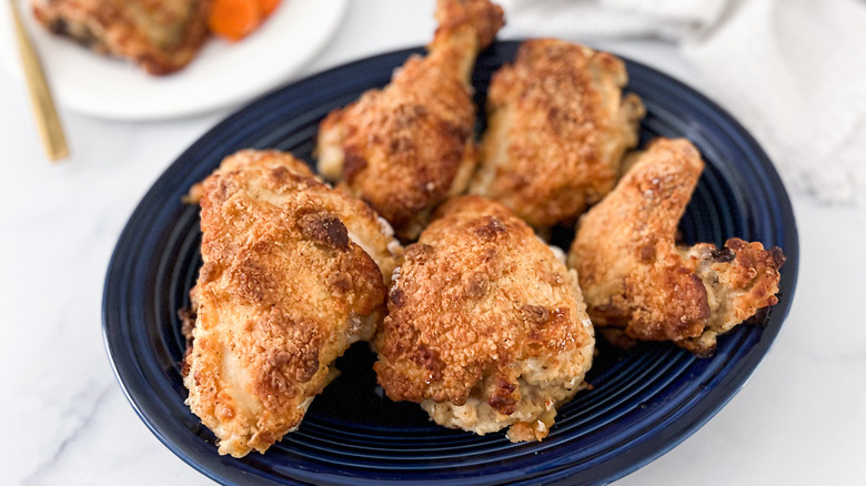 plate of oven fried chicken