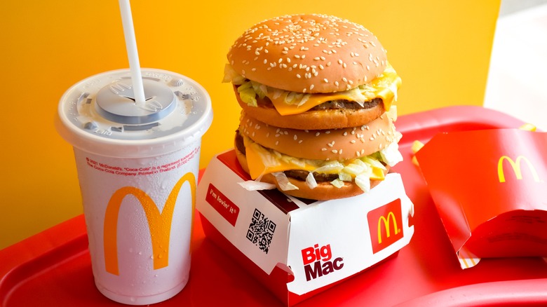 McDonald's burger and drink