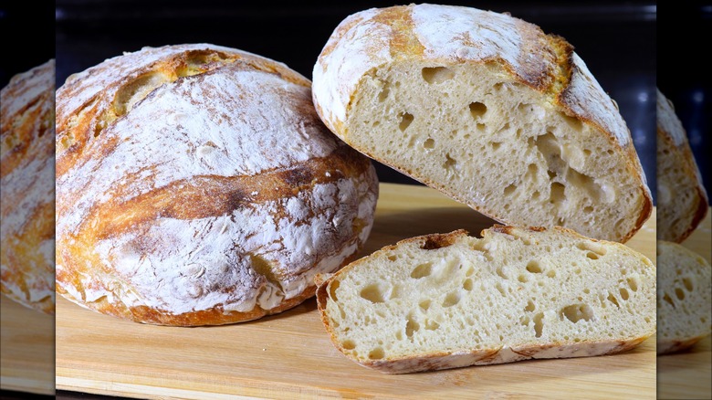Close up of sliced sourdough