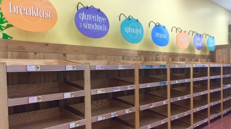Trader Joe's empty bakery shelves 