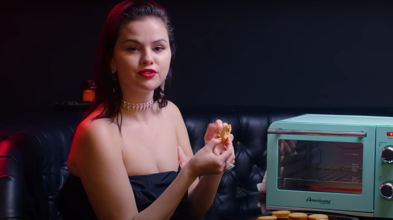 Selena Gomez with toaster oven