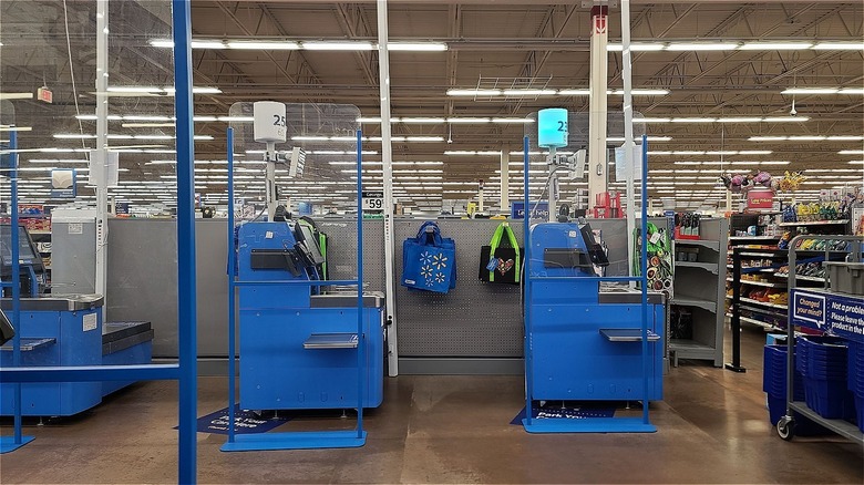 Walmart self-checkout machines