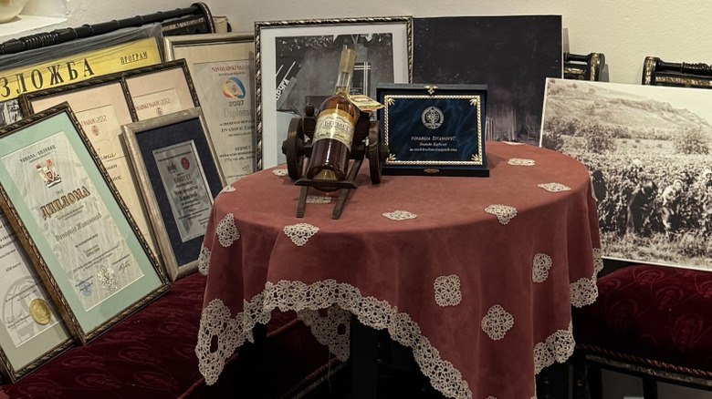 Bottle of Bermet at the Museum of Beekeeping's Wine House Živanović