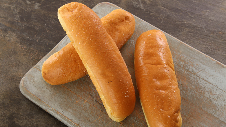 Hoagie rolls stacked