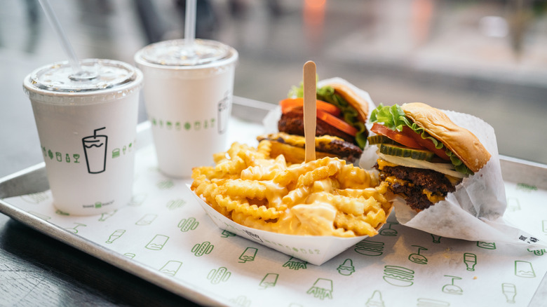 burgers, fries and milkshakes from shake shack