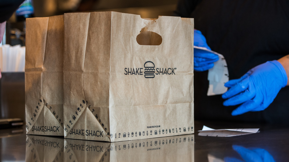 Brown Shake Shack takeout bag