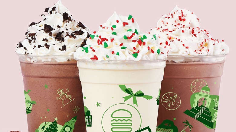 trio of Shake Shack holiday shakes