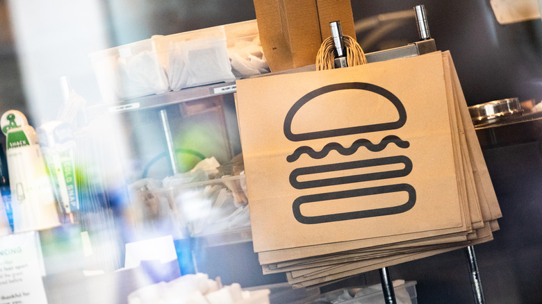Shake Shack to-go bags hanging