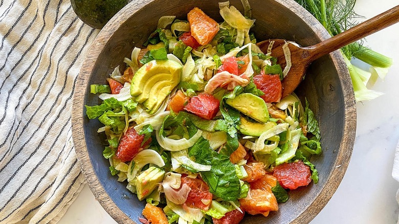 fennel salad in serving bowl