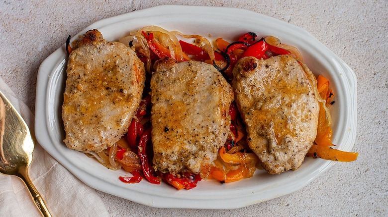 pork chops on plate 