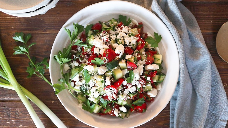 shepherd salad in bowl