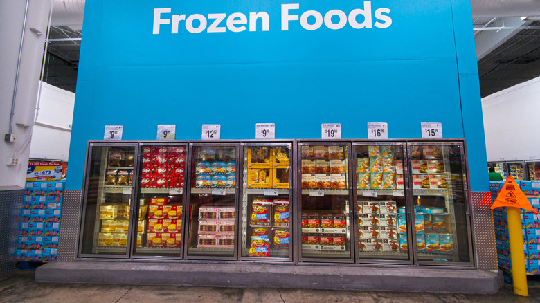 Frozen foods section at a Sam's Club