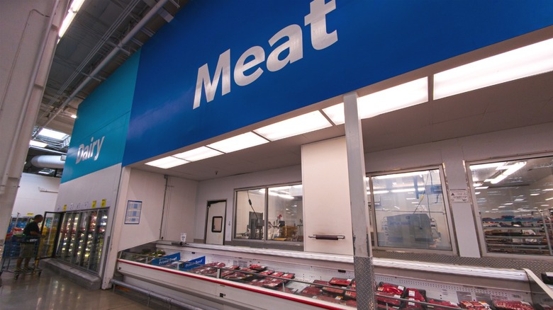 Meat department at Sam's Club store