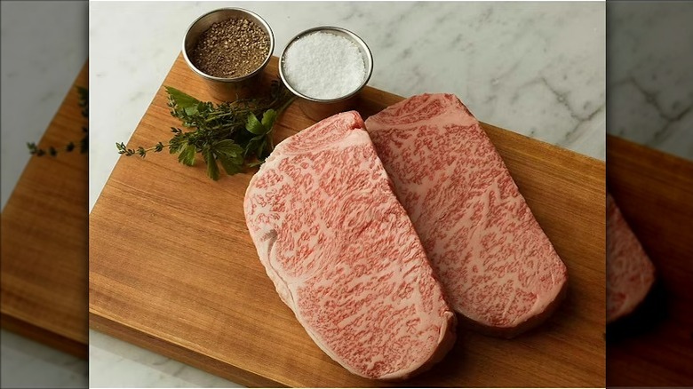 Purely Meat A5 Grade Japanese Wagyu NY Strip Steaks from Sam's Club