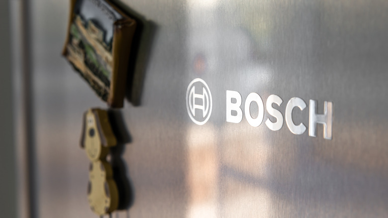 Closeup of Bosch refrigerator