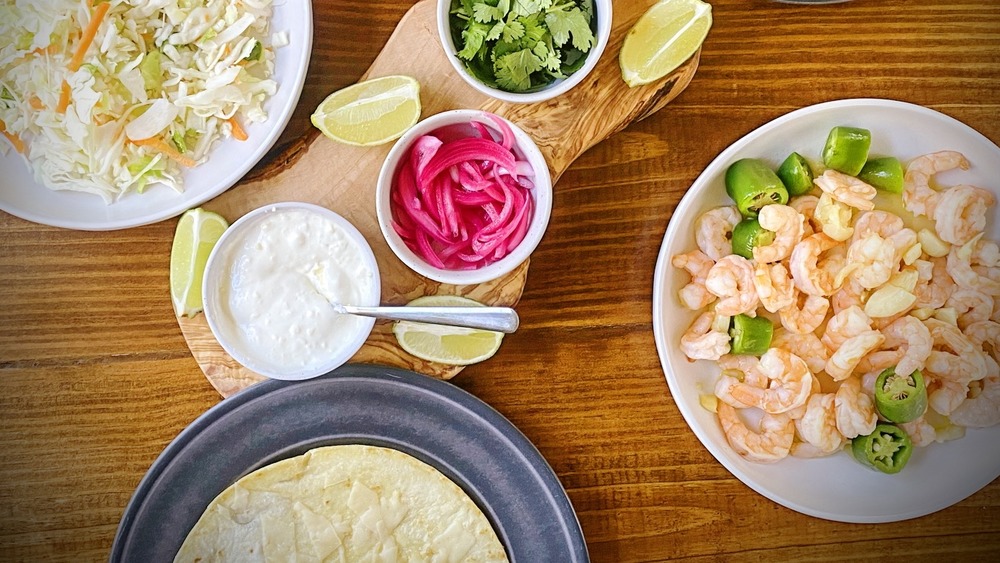shrimp tacos with parmesan tortilla recipe