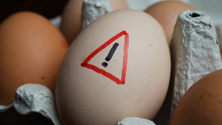 egg with danger symbol