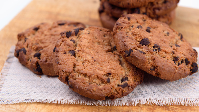 Overdone chocolate chip cookies