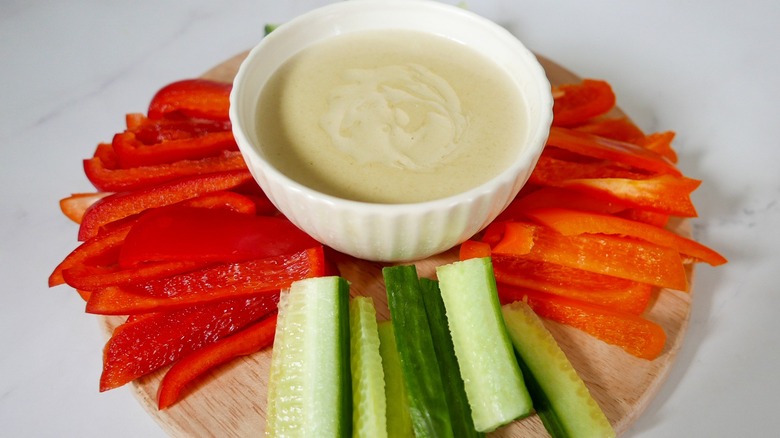 Silky Bagna Cauda in bowl with crudite