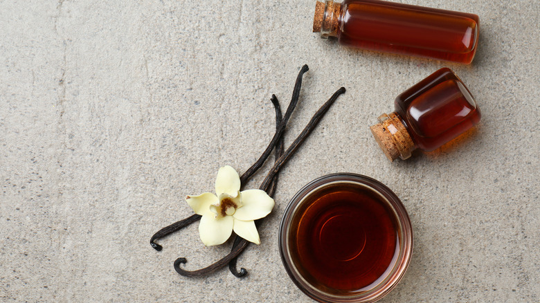 Vanilla extract in jars