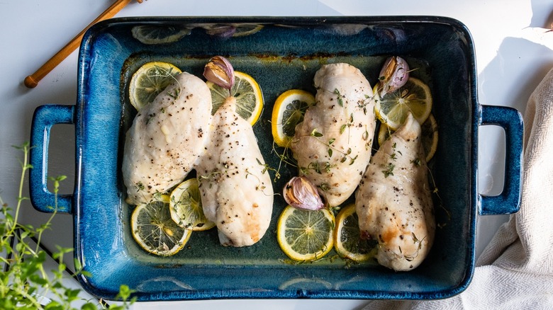 baked chicken breasts in dish