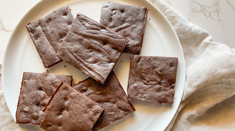 plate of black bean brownies