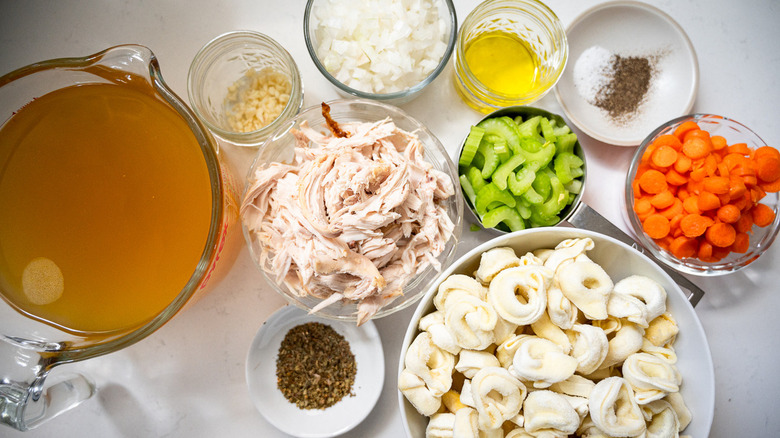 ingredients for chicken tortellini soup