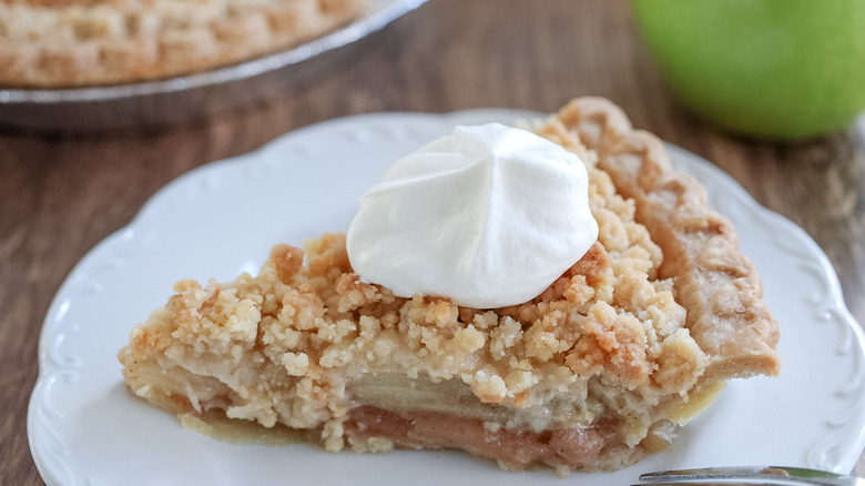 dutch apple pie on plate 