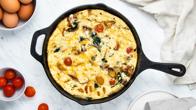 frittata in cast iron skillet 