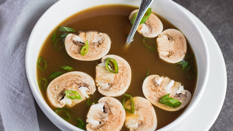 Simple Japanese Clear Soup in a bowl