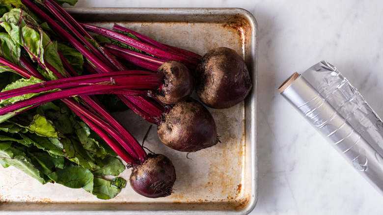 beets next to foil