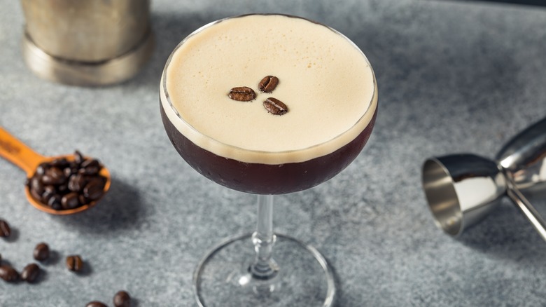 espresso martini and ingredients