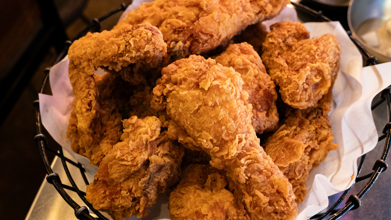 fried chicken in basket