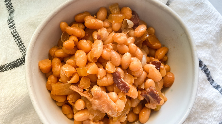 Slow Cooker Boston Baked Beans in a bowl