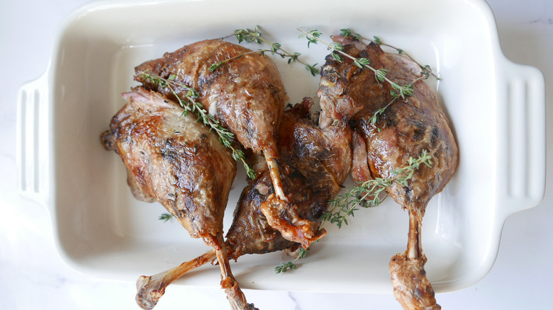 duck confit on platter