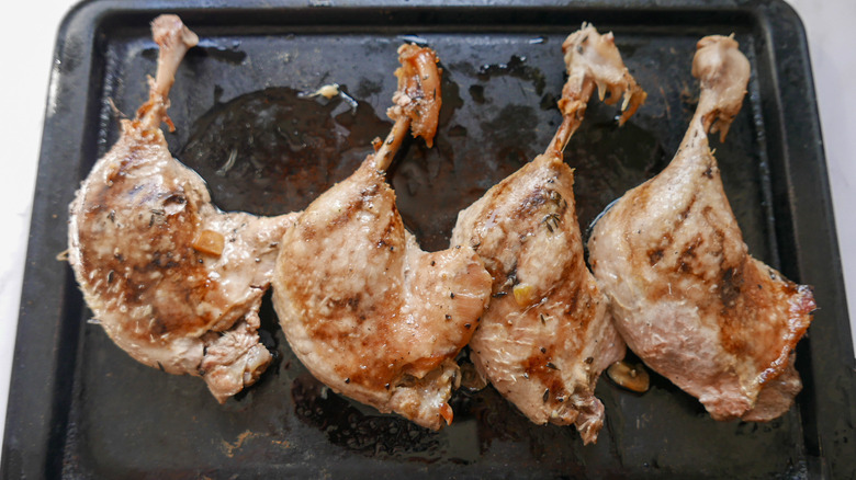 duck on baking tray