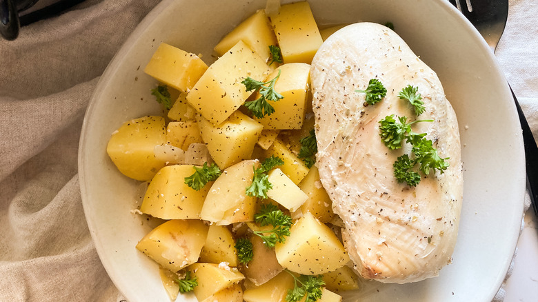 Greek chicken and potatoes