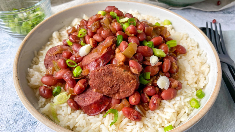 Red bean and rice bowl