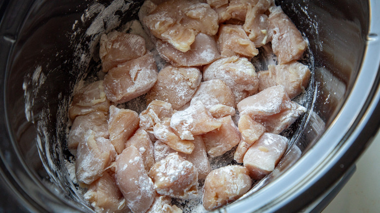 raw chicken in slow cooker