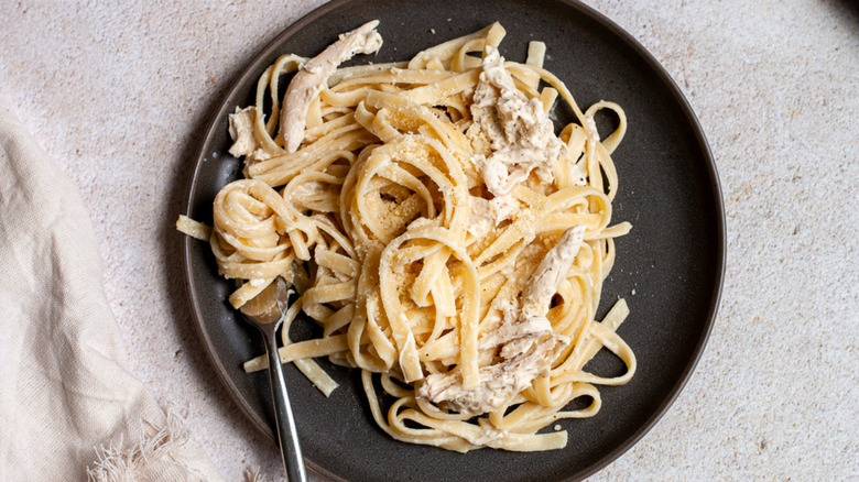 pasta in a dish 