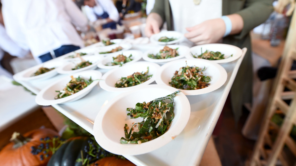 Row of salads at event