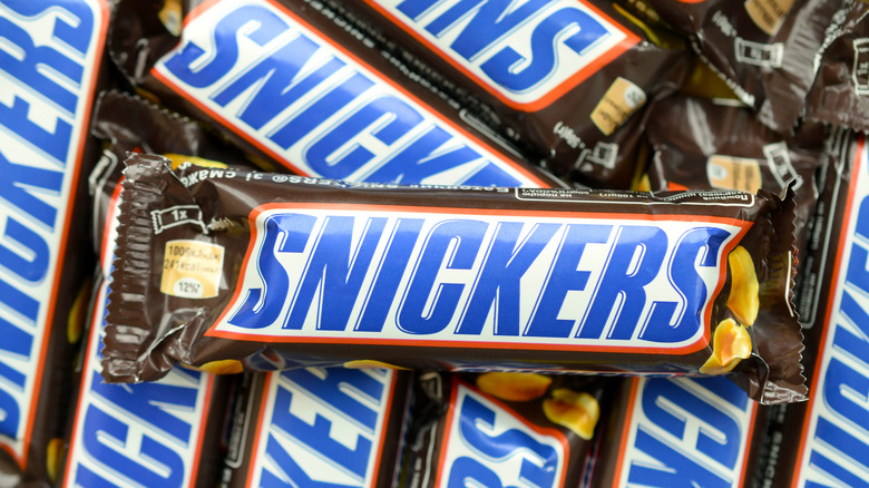 A pile of Snickers bars