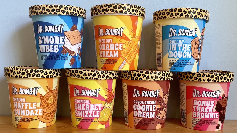 Seven pints of Dr. Bombay ice cream